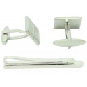 Gemelos para camisa y Alfiler Corbata Rectangulos