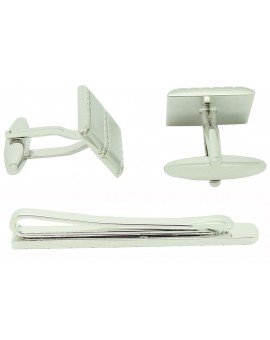 Rectangles Cufflinks and Tie Bar