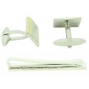 Striped Cufflinks and Tie Bar