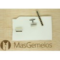 Striped Cufflinks and Tie Bar