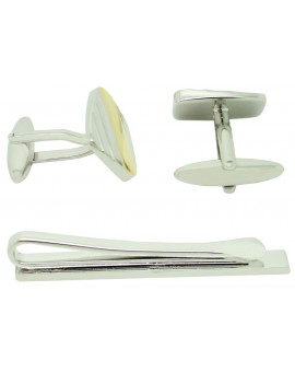 Curve Lines Cufflinks and Tie Bar