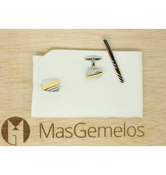 Gemelos para camisa y Alfiler Corbata Curvas