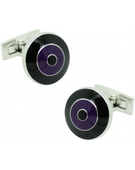 Black and Purple Bomber V.2 Skultuna Cufflinks