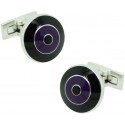 Black and Purple Bomber V.2 Skultuna Cufflinks