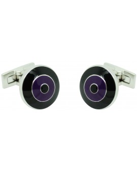 Black and Purple Bomber V.2 Skultuna Cufflinks 2