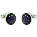 Black and Purple Bomber V.2 Skultuna Cufflinks