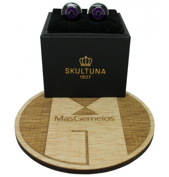 Gemelos para camisa Skultuna Bomber Negro y Morado V.2