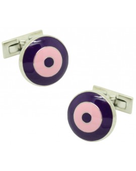 Gemelos para camisa Skultuna Bomber Morado y Rosa V.2 