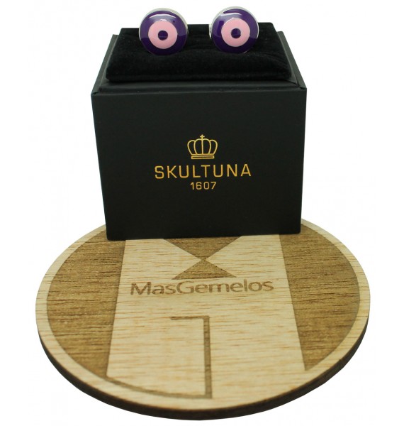 Purple and Pink Bomber V.2 Skultuna Cufflinks