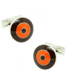 Brown and Orange Bomber V.2 Skultuna Cufflinks