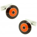 Brown and Orange Bomber V.2 Skultuna Cufflinks