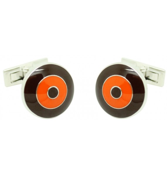 Brown and Orange Bomber V.2 Skultuna Cufflinks