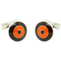 Brown and Orange Bomber V.2 Skultuna Cufflinks