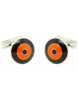 Brown and Orange Bomber V.2 Skultuna Cufflinks