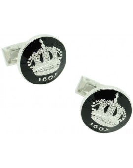 Gemelos para camisa Corona de Skultuna - Negro