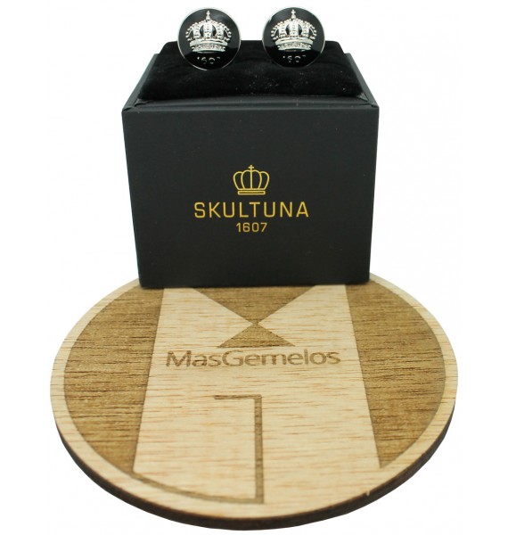 Gemelos para camisa Corona de Skultuna - Negro