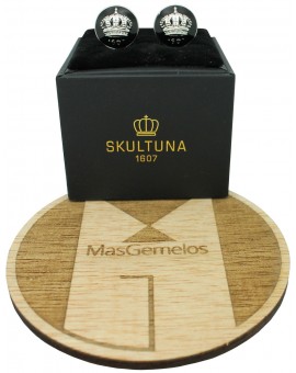 Gemelos para camisa Corona de Skultuna - Negro