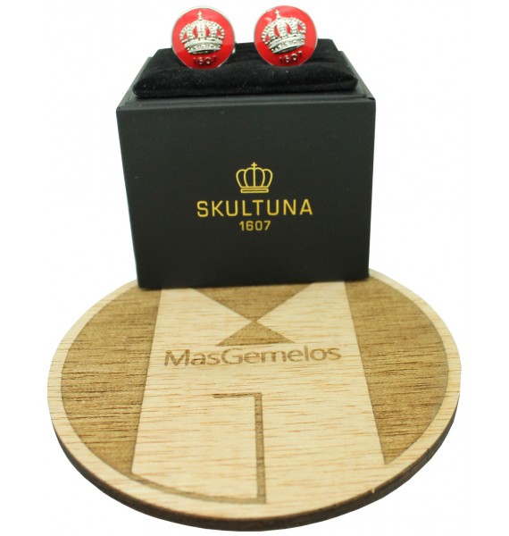 Gemelos para camisa Corona de Skultuna - Rojo 