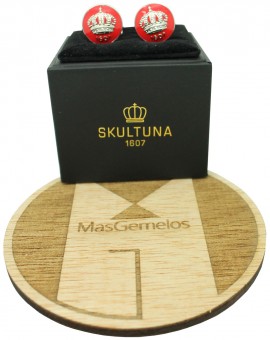 Gemelos para camisa Corona de Skultuna - Rojo 