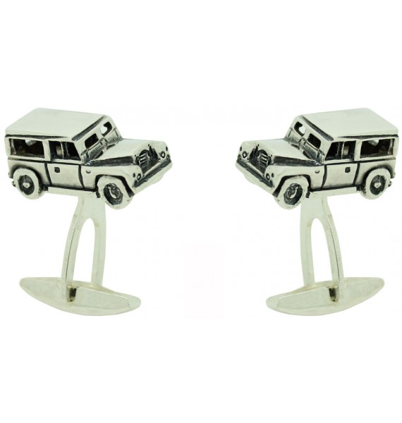 gemelos coche defender land rover para camisa Plata 925