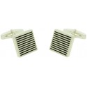 Sterling Silver Square Grid Cufflinks