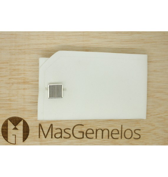 gemelos plata 925 lineas horizontal para boda 