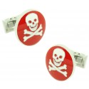 Gemelos para camisa Skultuna Calavera Rojo