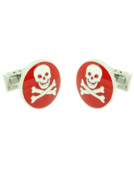 Gemelos para camisa Skultuna Calavera Rojo 2