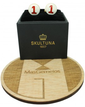 Golden Racer Skultuna Cufflinks White and Red 