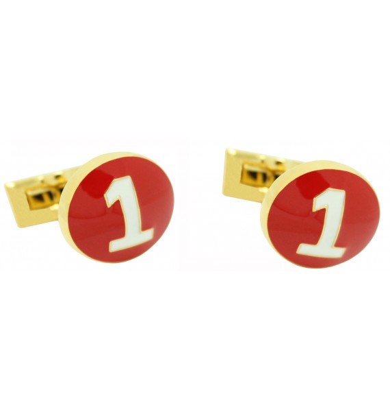 Golden Racer Skultuna Cufflinks - Red