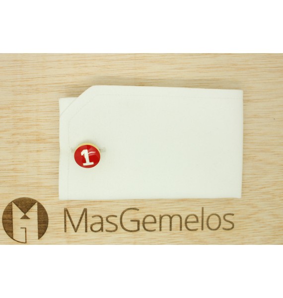 gemelos personalizados skultuna rojo numero 1