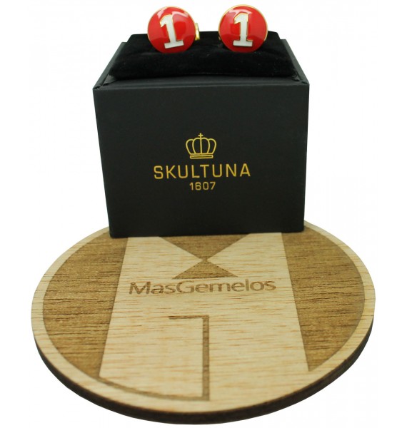 Golden Racer Skultuna Cufflinks - Red