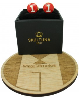 Golden Racer Skultuna Cufflinks - Red