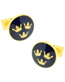 Golden Three Crowns Skultuna Cufflinks