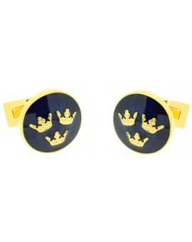 Gemelos para camisa Skultuna Tres Coronas Dorado 2