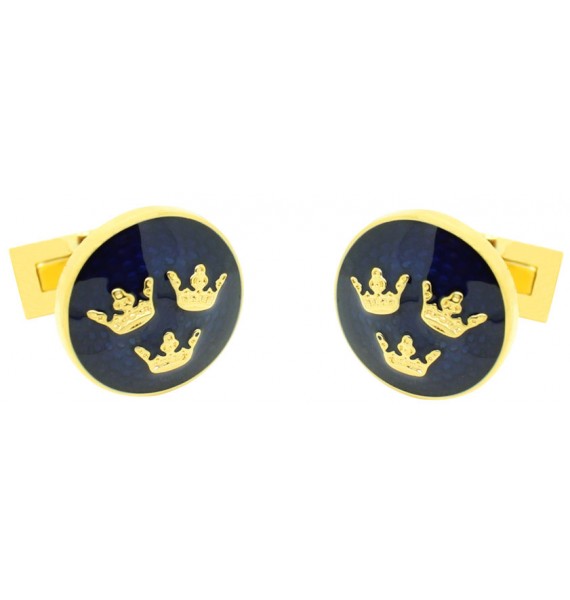 Golden Three Crowns Skultuna Cufflinks