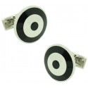 Silver Bomber Skultuna Cufflinks - Black/White