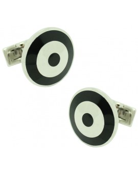 Silver Bomber Skultuna Cufflinks - Black/White