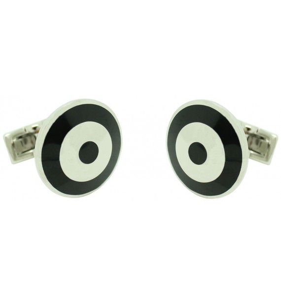 Silver Bomber Skultuna Cufflinks - Black/White