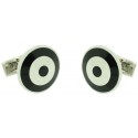 Silver Bomber Skultuna Cufflinks - Black/White