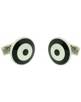Silver Bomber Skultuna Cufflinks - Black/White
