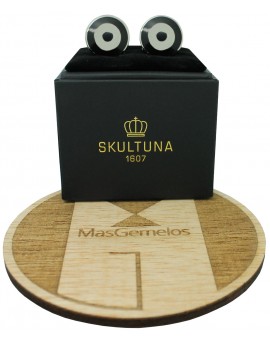 Silver Bomber Skultuna Cufflinks - Black/White