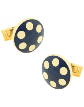 Golden Balls Skultuna Cufflinks - Blue