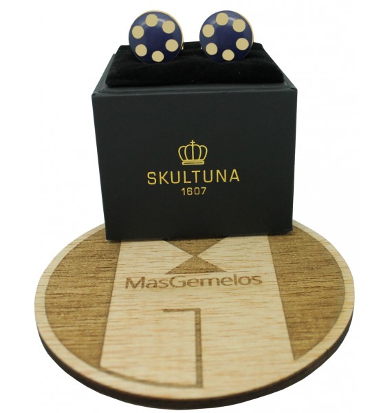 Golden Balls Skultuna Cufflinks - Blue