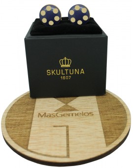 Golden Balls Skultuna Cufflinks - Blue