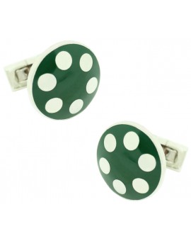 Silver Balls Skultuna Cufflinks - Green