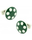 Silver Balls Skultuna Cufflinks - Green