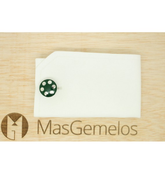 Silver Balls Skultuna Cufflinks - Green