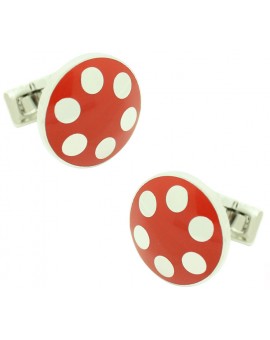 Gemelos para camisa Skultuna Balls Platedo - Rojo