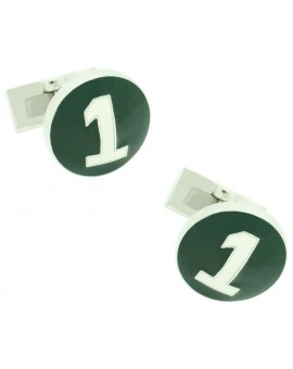 Silver Racer Skultuna Cufflinks - Green 